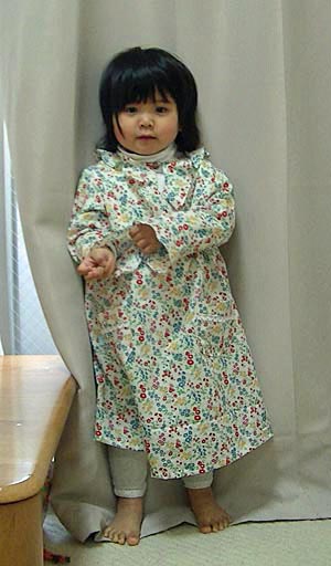 試着 リバティプリント パトリシア ７分袖フリルワンピース 手作り子供服 丸の内olママのミシン生活 チュールスカート