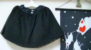 CHECK＆STRIPEの子供用チュールスカート（黒）